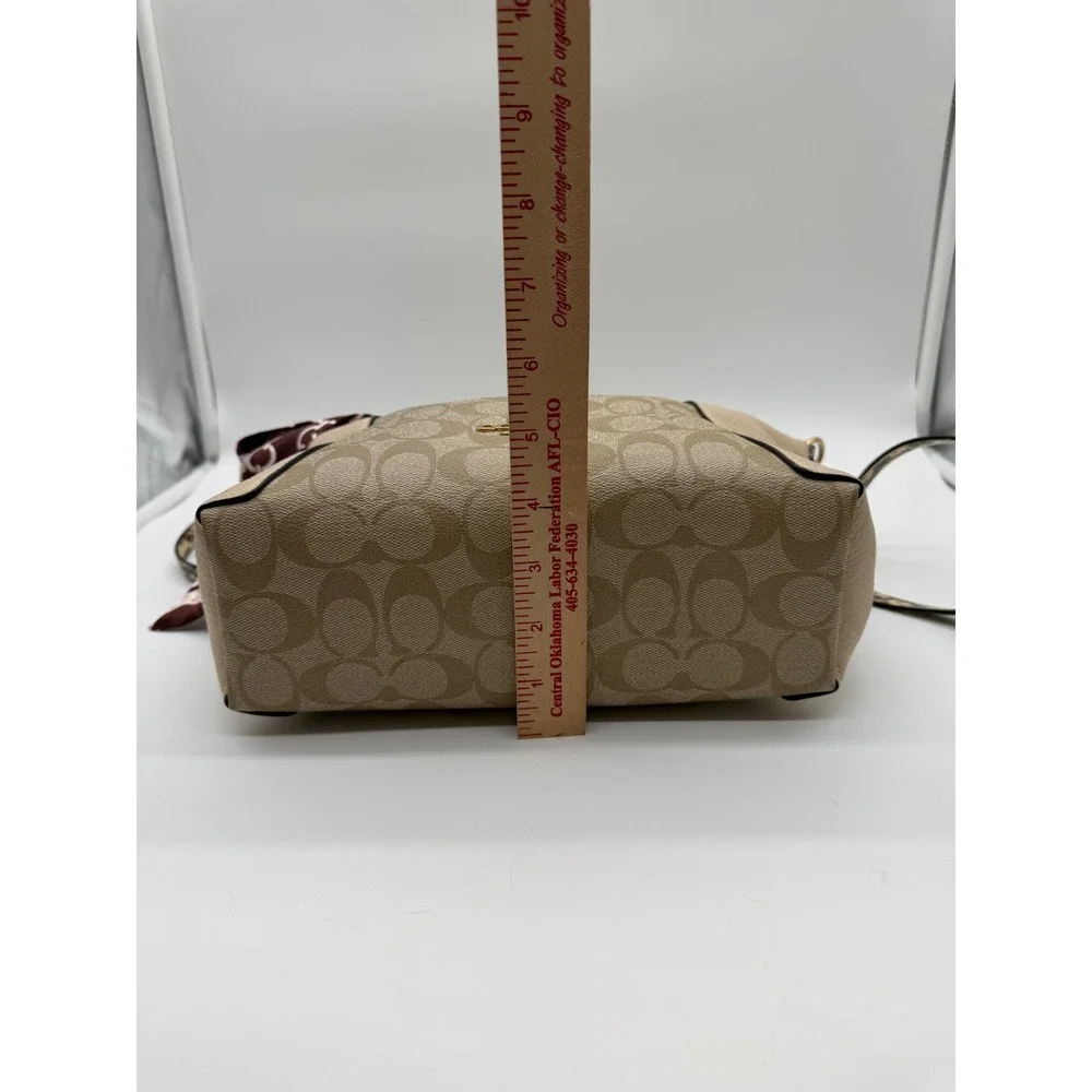 Coach Prairie Satchel Signature Canvas Snakeskin Leather Handbag C7261 Khaki